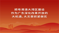把粵港澳大灣區(qū)建設(shè)作為廣東深化改革開(kāi)放的大機(jī)遇、大文章抓緊做實(shí)